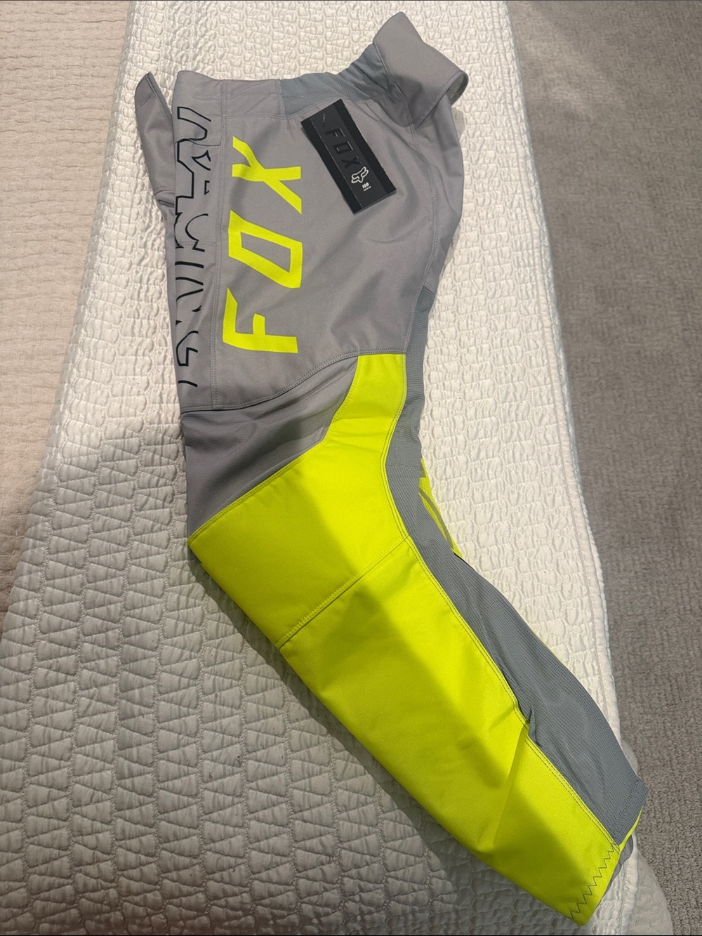 Fox Gray and Hi-Vis Yellow MX Pants